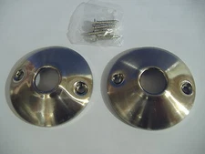 LOT OF TWO SATIN NICKEL FINISH ROSETTES ESCUTCHEON PLATE RING