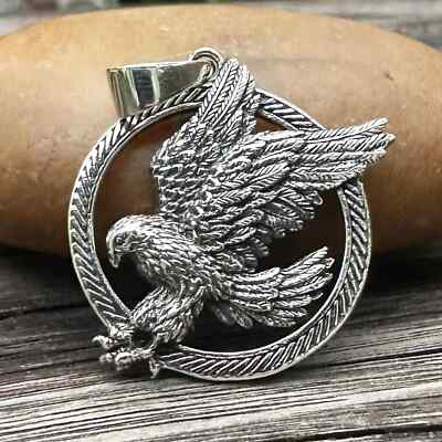 Handcrafted 925 Sterling Silver Eagle Bird Falcon Pendant