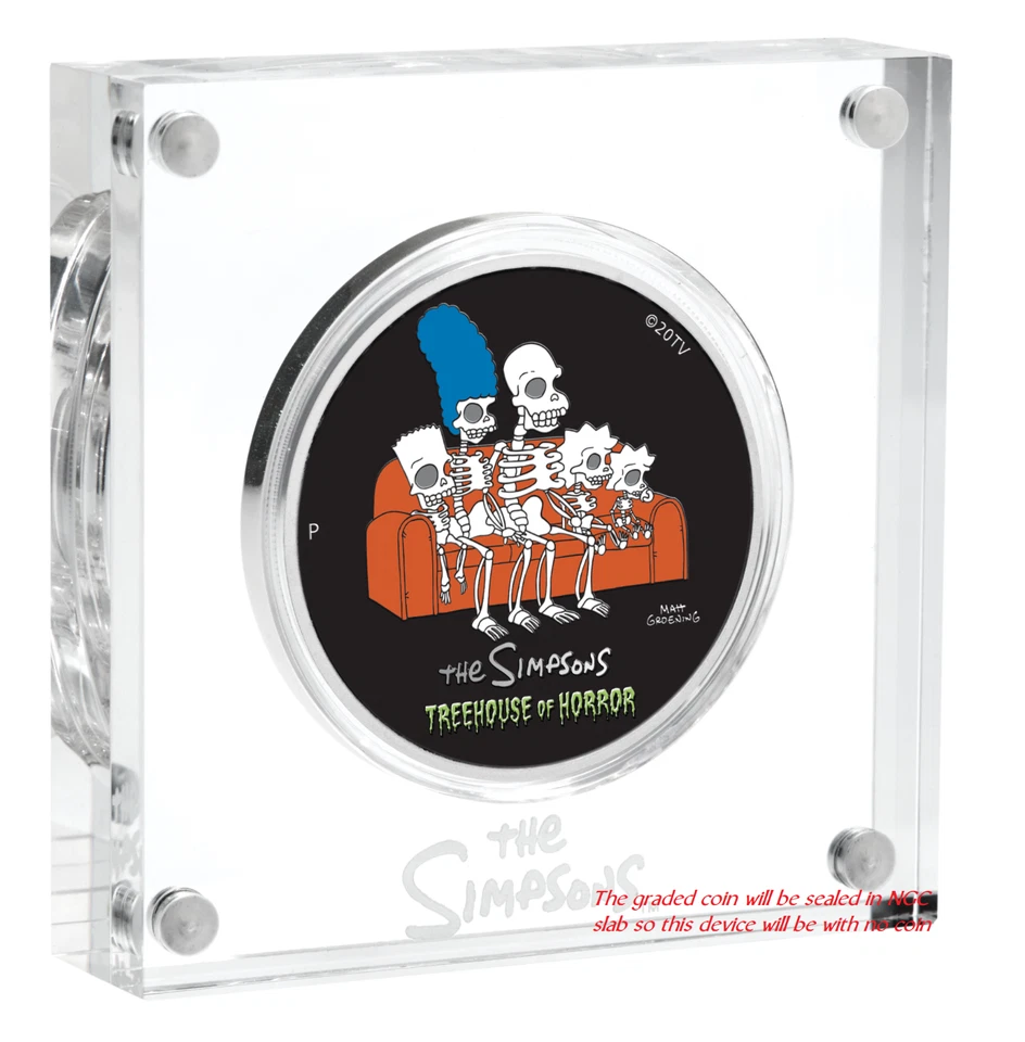2022 The Simpsons TREEHOUSE OF HORROR $1 1oz Silver COIN NGC MS70 Black Core - Image 4 of 4