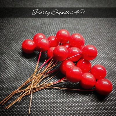 20 Stück Rote Beeren Weihnachtsdeko/Falsche Früchte/Kranzherstellung/Beere/Girlande/Basteln