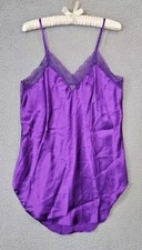 Vintage Victoria  s Secret Purple Babydoll Slip Gown Gold Label Nightie Size M/L