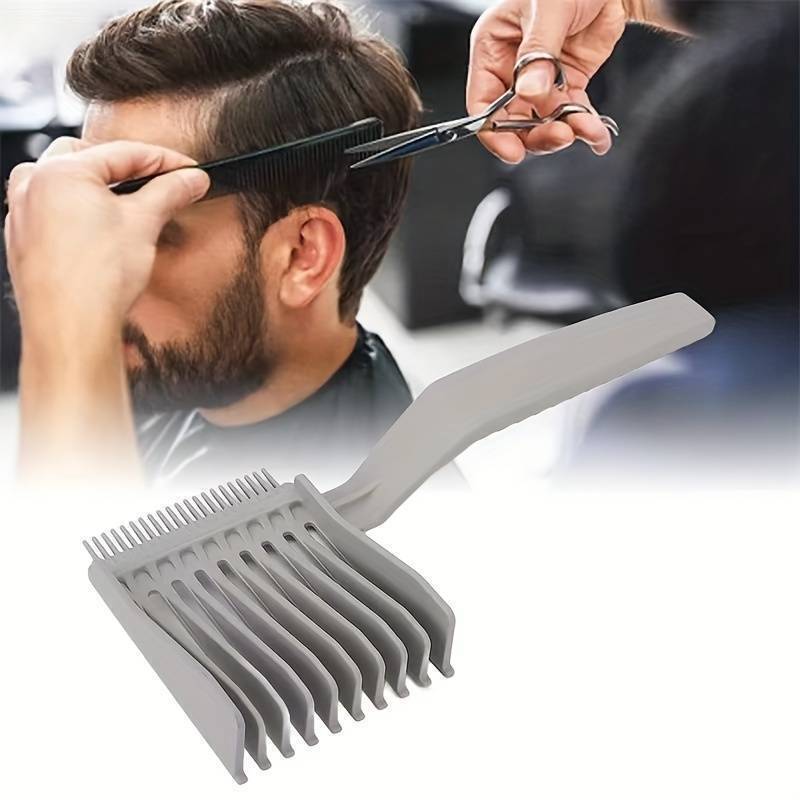 Haarschneidekamm Set – 4-teilig, Mit Übergangsschablone, Für Herrenhaarschnitte Zu Hause, Aus ABS & Silikon