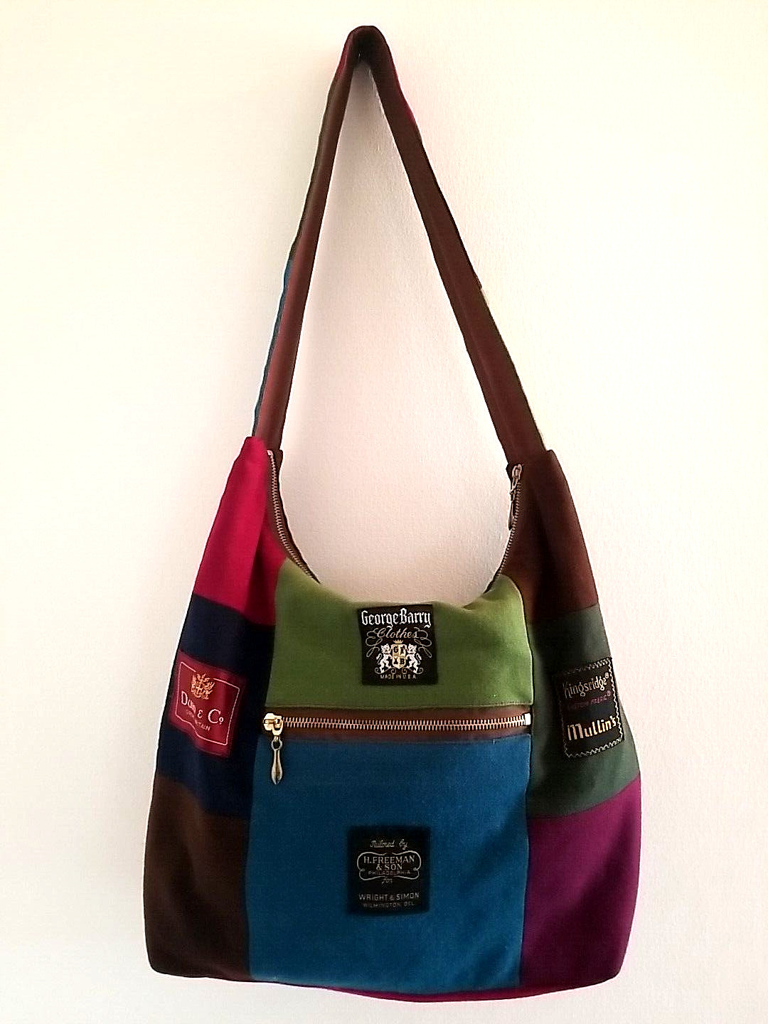 Handmade Patchwork Hobo Bag Purse with Some Hand … - image 5