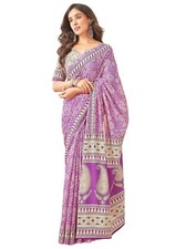 Women's Cotton Printed Saree With Unstitched Blouse Piece