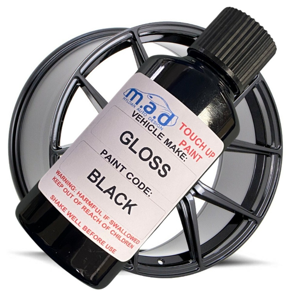 Gloss Black Alloy Wheel Touch Up Kit Repair Kit Paint With Brush