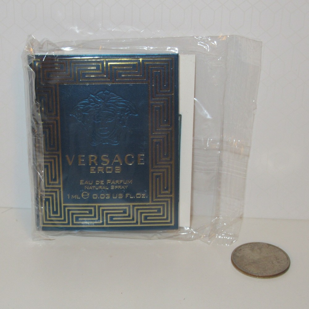 NEW Versace Mens Eros Eau de Parfum Natural Spray Carded Sample 0.03Oz 1ml