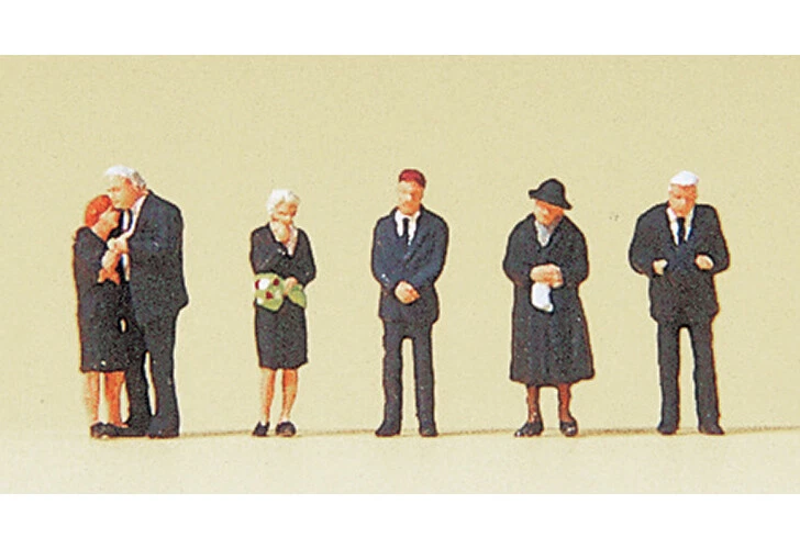 Preiser scala N 79195 figure omini personaggi Funerale 5 pezzi 1,1 cm Nuovi