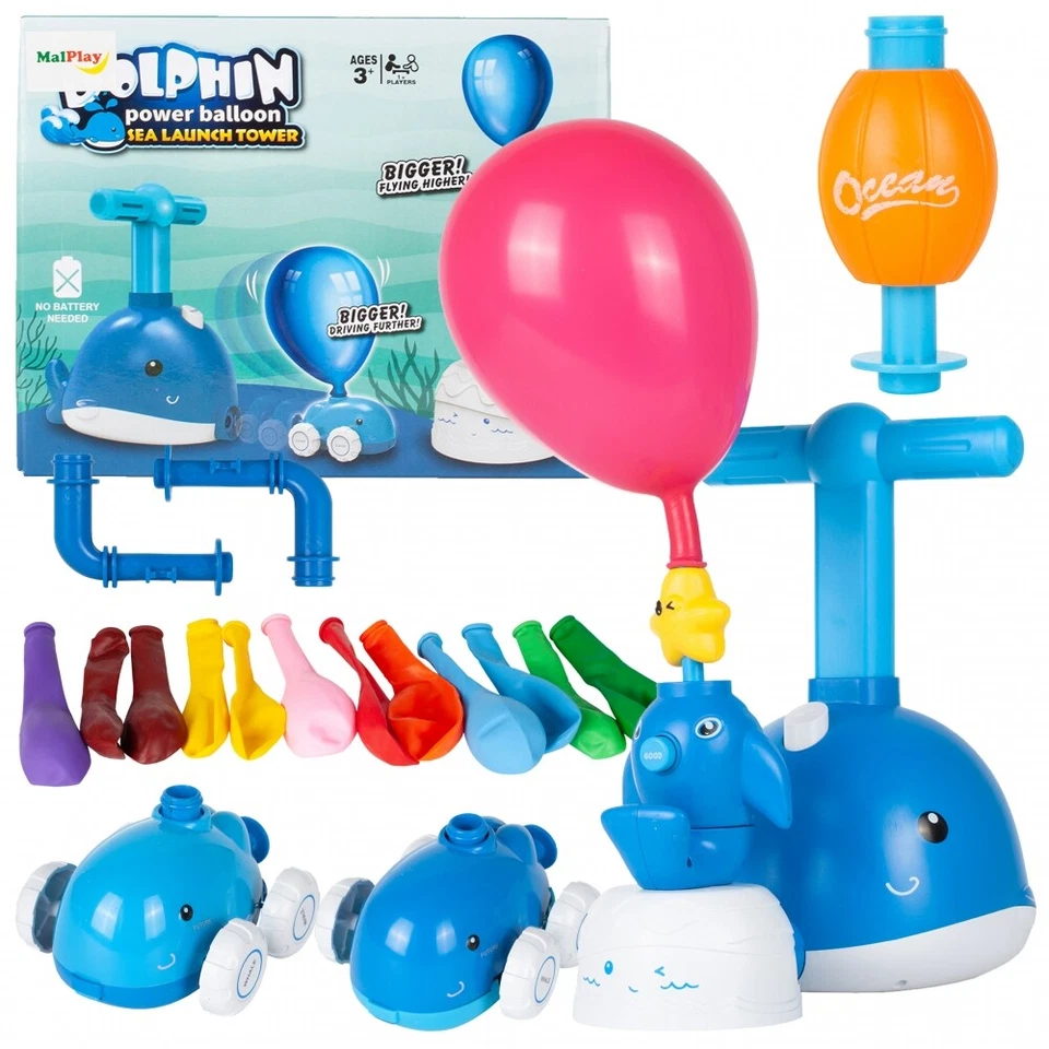 MalPlay Kinder Ballon Auto Spielzeug Delphin Trägheitsspielzeug Kreativspielzeug