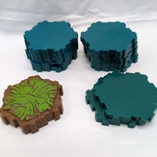 Lot Of 13 Heroscape Hexagon Terrain Tiles Non Sparkle Water Plus Other