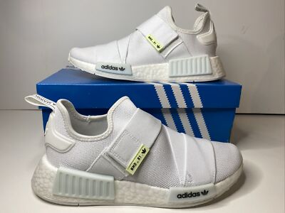 Adidas Women Slip-On White Sneakers NMD R1 Performance Lifestyle Shoes Size 