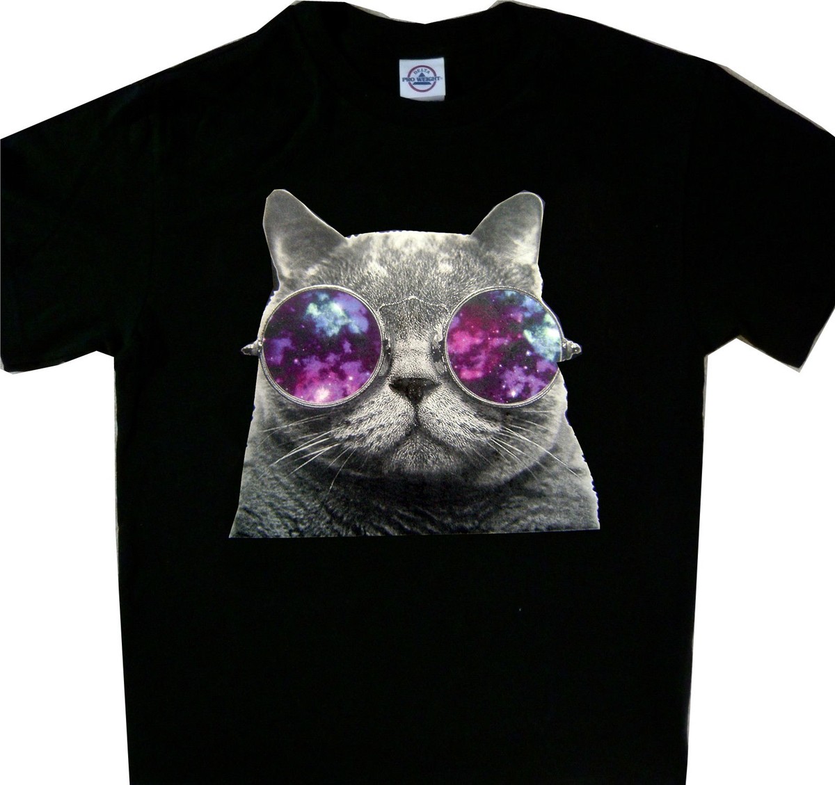★AWESOMEUS★ FLYING CAT PIGMENT TSHIRT 2COLOR Cool Cat Galaxy Sunglasses Grumpy Cats Tee Black t-shirt