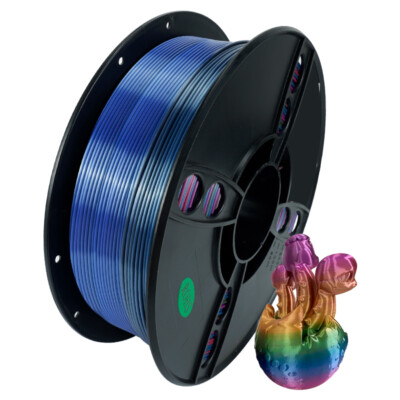 1KG 3D Printer Filament 1.75 mm Silk PLA PETG Bundle Triple Colours Blue Rainbow
