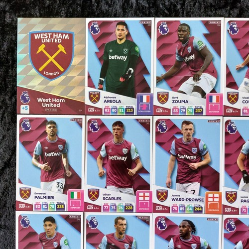 PANINI Adrenalyn XL 2025 Premier League WEST HAM UNITED Full Team Set 23 Cards - Picture 2 of 7