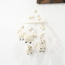 Handmade 100 Wool Hypoallergenic Baby Mobile - Sheep Design