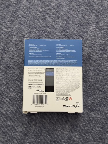 Western Digital WD Blue 1TB SN580 NVMe Internal SSD WDBWMY0010BBL-WRWM - Afbeelding 2 van 2