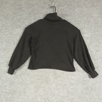 Streetwear Society Sweater Womens Medium Black Long Sleeve Turtleneck Knit 