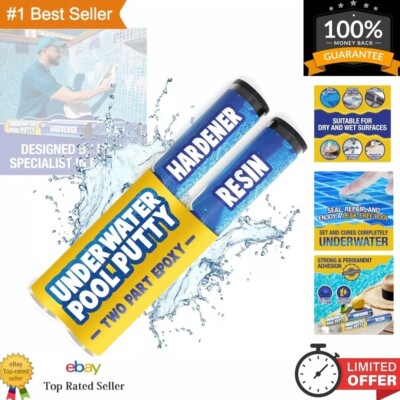 Underwater Pool Putty for Leaks - Strong Bond, Quick Setting, Multi Use - 4oz