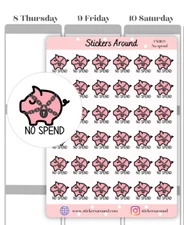 No Spend Icon Planner Sticker, Savings Sticker, Budget Sticker, Functional Icon