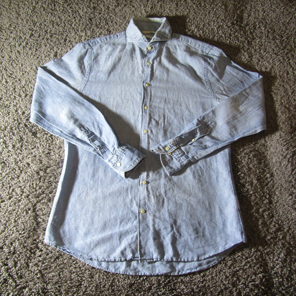 Camisa Suitsupply Para Hombres 15.5 39 Cambray Albiate Algodón Egipcio Vestido Casual Foto 2 de 4