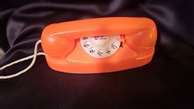 Vintage The First Years Toy Rotary Orange Phone