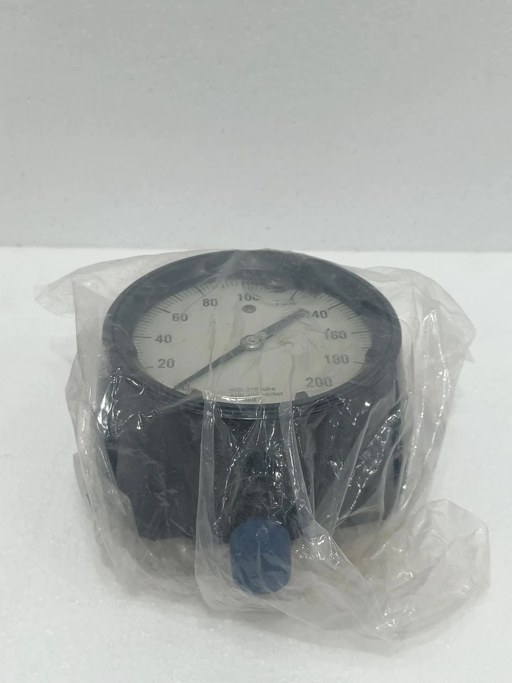 ASHCROFT DURAGAUGE 45-1279-SS-04L PRESSURE GAUGE 4.5 INCH 200 PSI 316 SS  NEW - Image 3 of 4