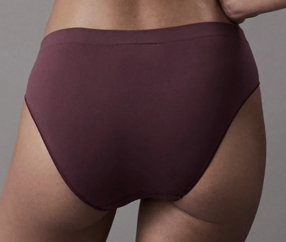 CALVIN KLEIN Seamless Bonded Flex Wine Bikini Panty NEW Womens Sz L 7 - Image 2 of 4