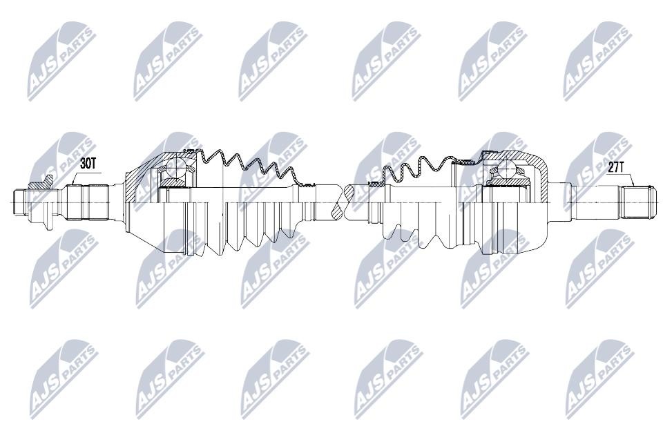 NTY Drive Shaft NPW-PL-148 For Cadillac Opel Saab 612 mm, Reinforced