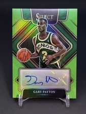 Gary Payton - 2021-22 Select Signatures Neon Green Prizm #'d /99 Color Match