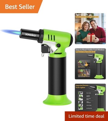 Multi-Purpose Butane Torch with Flame Control and Fuel Indicator