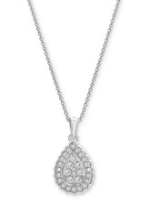 Macy  s 1/4 Carat Diamond, Sterling Silver Necklace