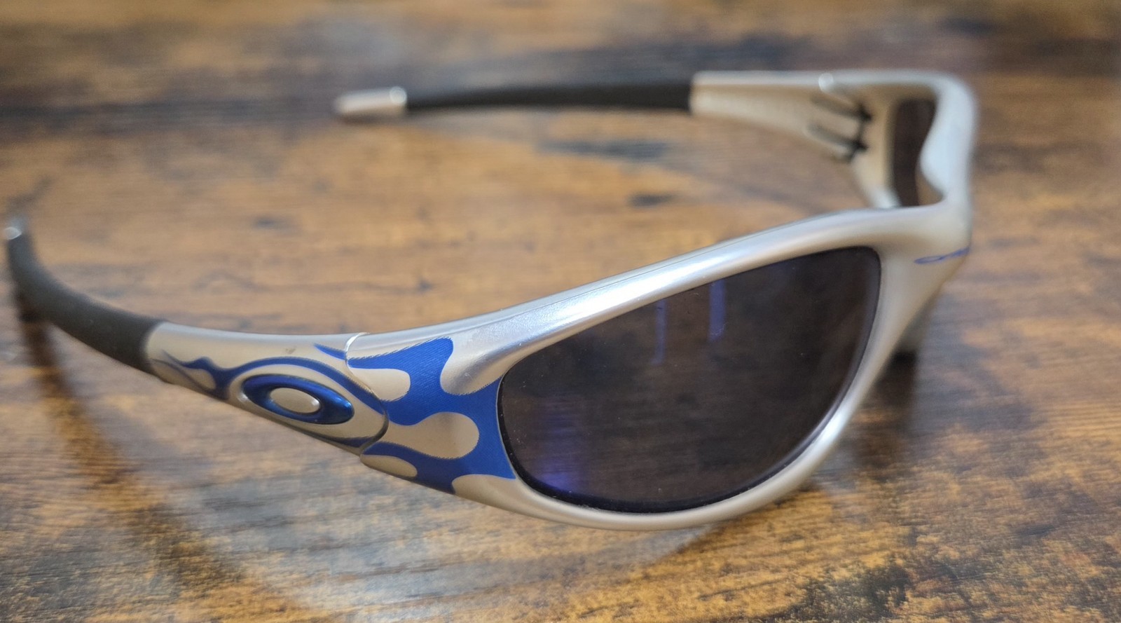 Oakley Straight Jacket FMJ Blue Flames Rare Ice Iridium Sunglasses image 7