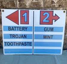 Vintage Trojan Toothpaste Battery Sign Plastic Cardboard Display 24x18 Mint Ad