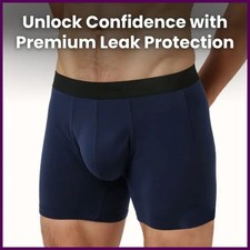 Men Ultra-Absorbent Incontinence Flat Underwear Leak Proof Breathable