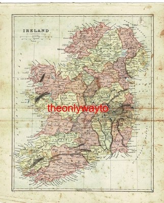 Irland, kleine J Bartholomäus Karte mit Kritzeleien, Buchillustration, 1903