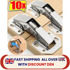 2/10PCS 90° Steel Cabinet Hinges No-Drill Soft Close for Kitchen Cupboards