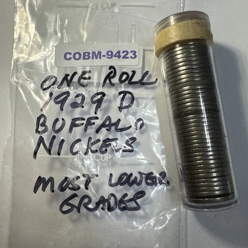 Buffalo Nickel Roll 1929D Most Lower Grades COBM-9423