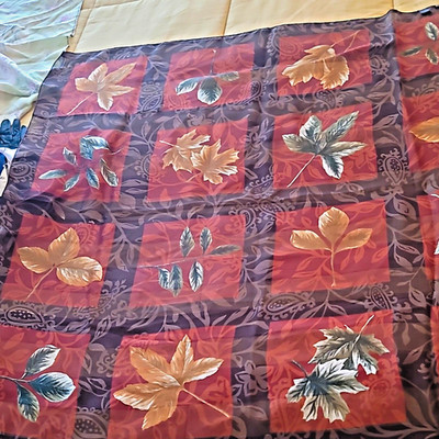 Halston Women s Floral Leaf Print Scarf Brown Black Beige Gray