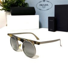 Rare Prada SPR 72O 7S0-3M1 Runway Havana Confetti Metal Round Sunglasses