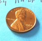 1964      BRILLIANT RED PROOF   WHEAT CENT  #1