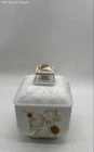 Westmoreland Paneled Grape Milk Glass Lidded Trinket Box Gold Trim Vintage