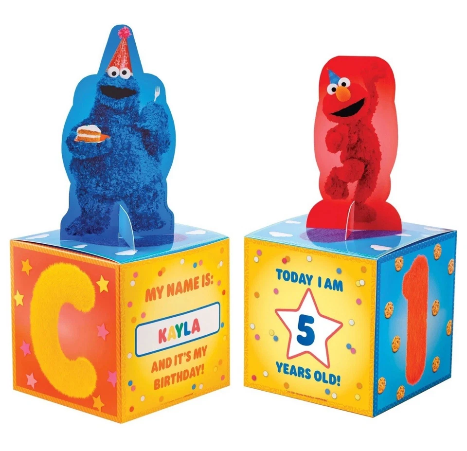 SESAME STREET CUSTOMIZABLE TABLE Decoration CENTERPIECE KIT Birthday Party Elmo - Image 3 of 3