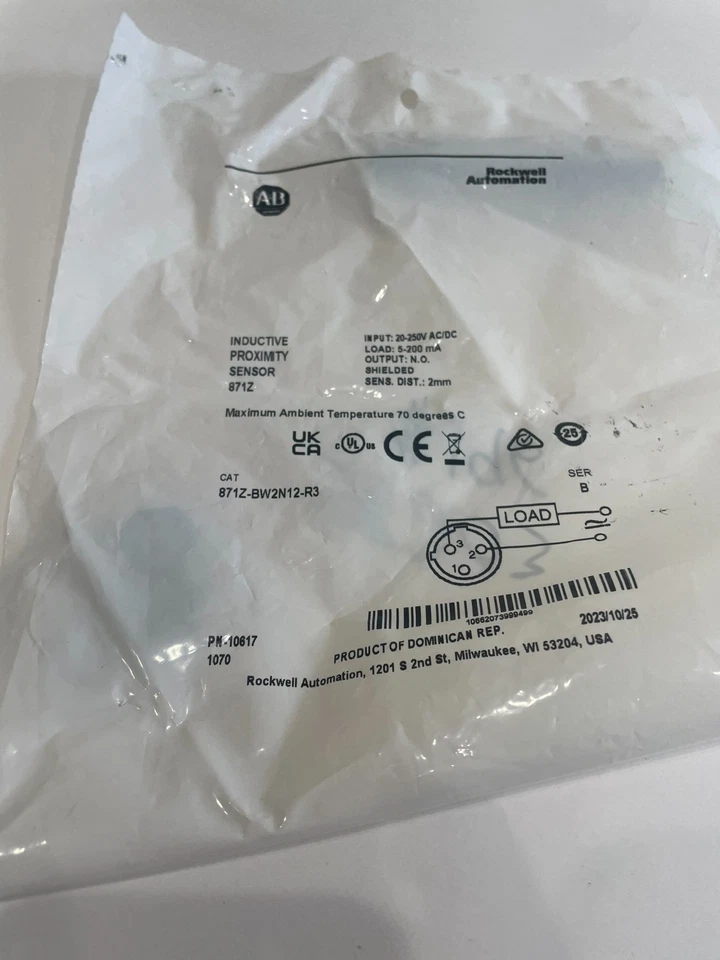 ALLEN BRADLEY 871Z-BW2N12-R3 PROXIMITY SENSOR 871ZBW2N12R3 NEW, SURPLUS - Image 3 of 4