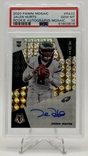 2020 Panini Mosaic Jalen Hurts RC Auto PSA 10 Gem Mint Rookie Autographs