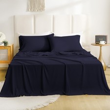 Lightweight King Sheet Set - 4 Piece Silky Soft Breathable Bed Sheet Pillow...