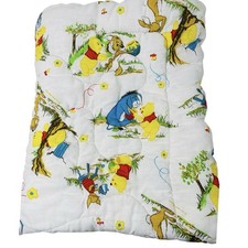 Vintage Winnie Pooh Toddler Quilted Sleeping Bag Sack Zip Up Zipper Baby 31x20