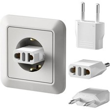 4PC US to EU Plug Adapter, American USA To European Style Plug Type A To C