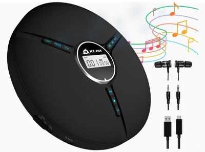 KLIM Discman Portable CD/MP3/USB Player w/Built-in Battery +Fusion Earphones