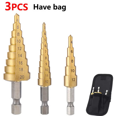 4-32 Mm 4-20 Mm HSS Titanium Coated Step Drill Bit High Speed Steel Metal Wood H