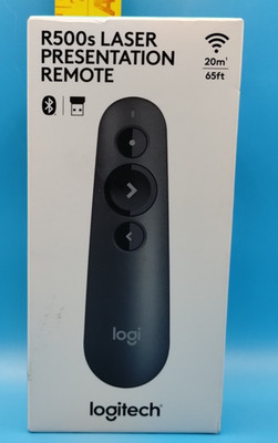 LOGITECH WIRELESS PRESENTER R500S POWERPOINT CLICKER LASER POINTER - BLACK - New