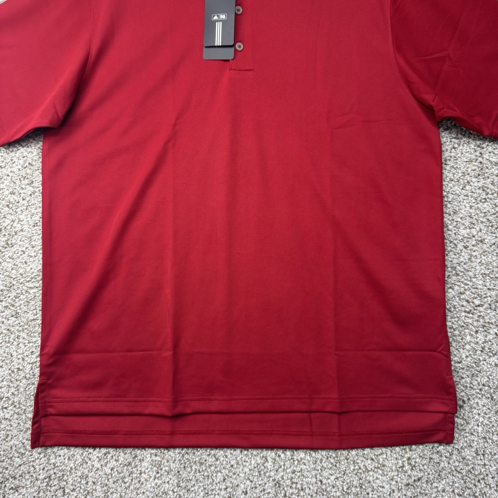 Adidas Polo Shirt Mens Large Red ClimaLite Performance Golf Stretch Wicking New thumbnail 5